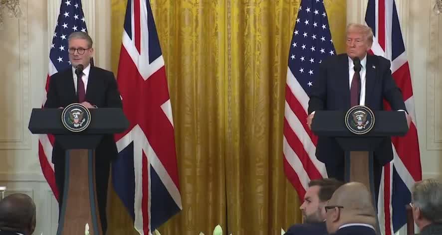 REPORTER: “Did our Prime Minister persuade you not to put tariffs on the UK?”    TRUMP: “He tried. He was working hard, I’ll tell you that. He earned whatever the hell they pay him o...