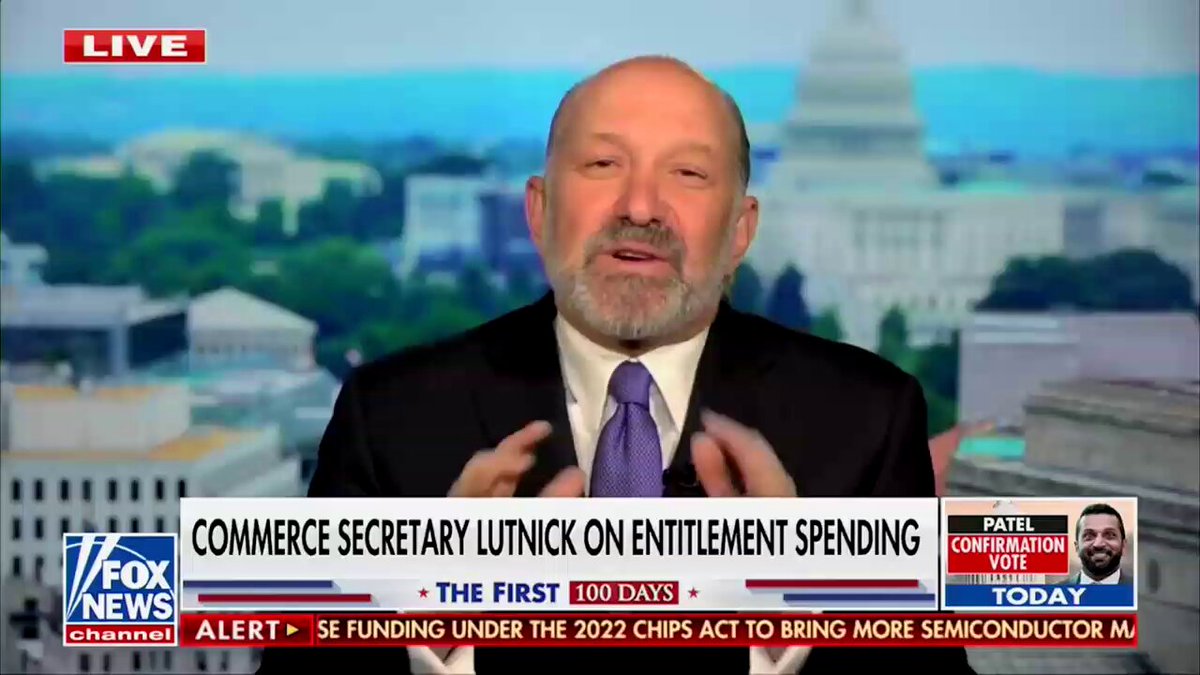 Secretary of Commerce Howard Lutnick: “We're not going to cut a single dollar from anyone on Social Security or Medicare who deserves it — not a single dollar. What we're going to a...