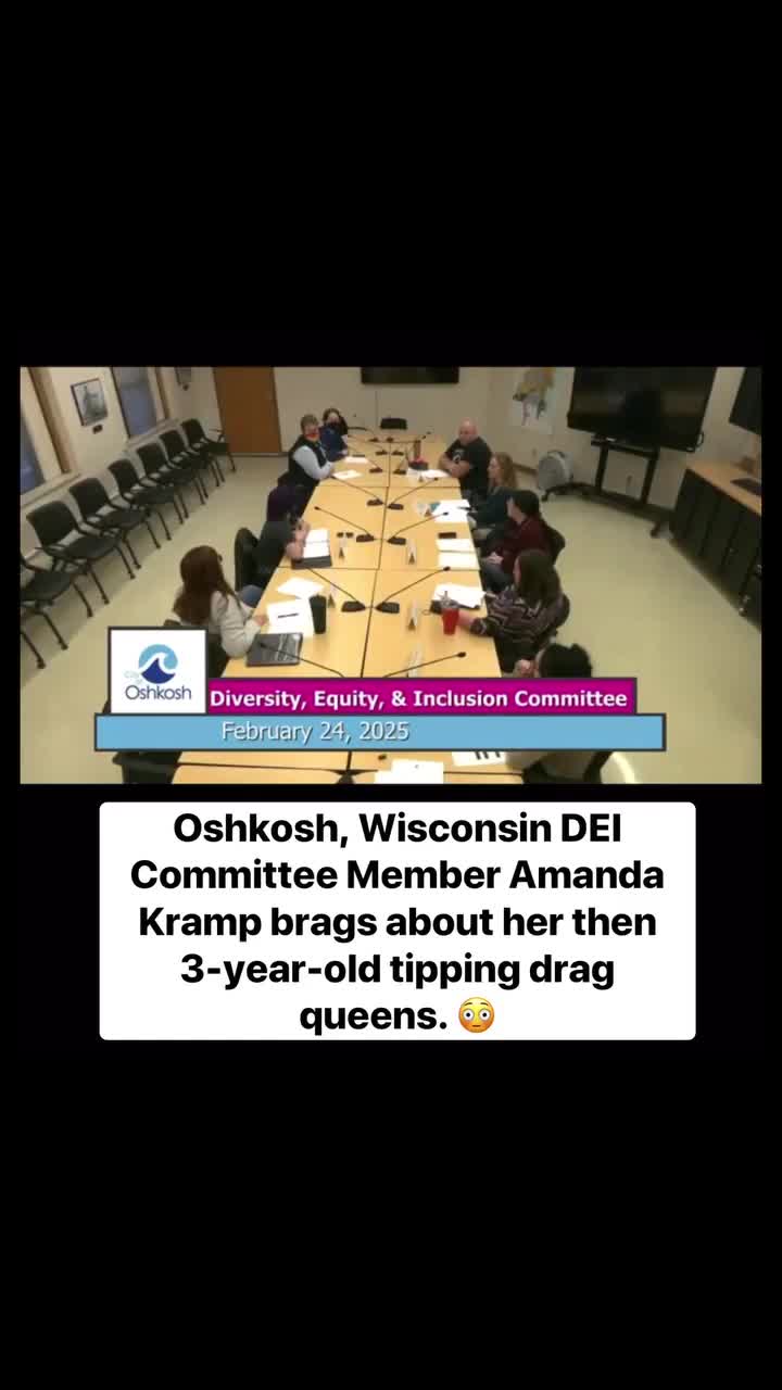 Amanda Kramp, a DEI Committee member for the city of Oshkosh, WI, brags about how amazing it was that her three-year-old child was tipping drag queens at a Pride event.  These are the people...