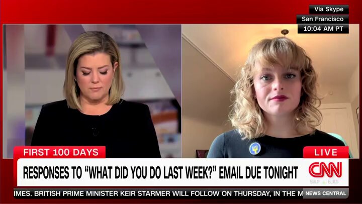 Federal employee \"absolutely infuriated\" that she was given 48 hours to list what work she did last week"