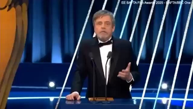 "Concerned Citizen - Staunch Kamala Harris supporter Mark Hamill appearing on Legacy Media The BBC at the BAFTAS struggling to keep his pants up is the perfect metaphor for our time 🤣"