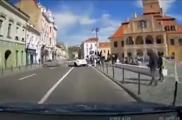 Tesla crashes into oncoming car to save pedestrian 😳