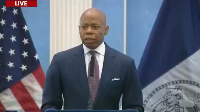Mayor Adams tells a crowd that he is like Jesus and the \