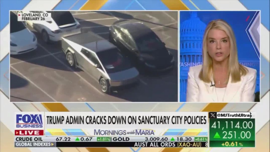 Pam Bondi:  Crazy activist who threw a Molotov cocktail into a Tesla Dealership is now facing 20 years 🙌