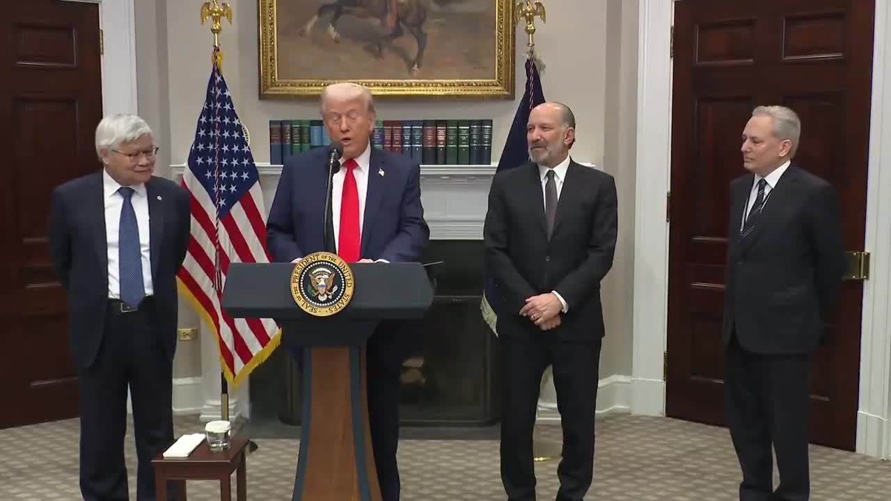 President Donald Trump announces TSMC will be investing $100 billion in U.S. chips manufacturing