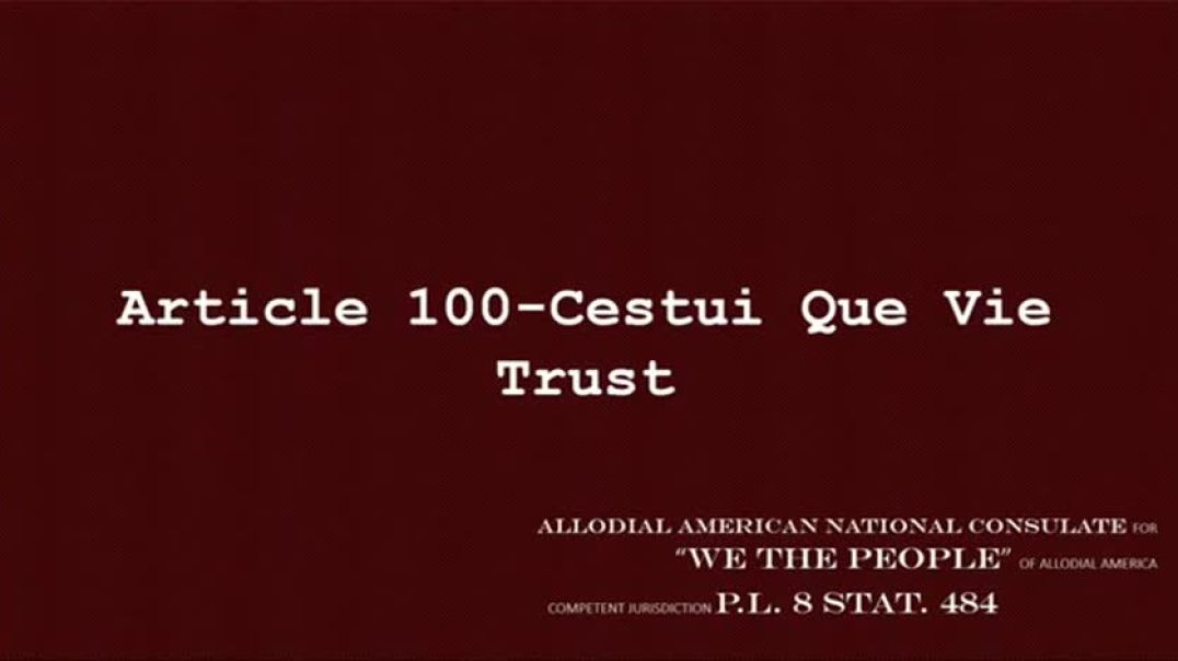 Cestui Que Vie Trust (Act of 1666)
