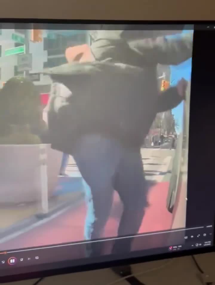Crazy leftist attacks a Cybertruck with a family inside near Bryant Park in NYC