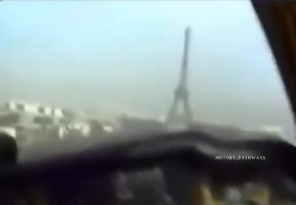 Retired US Marine pilot illegally under the Eiffel Tower (1984)
