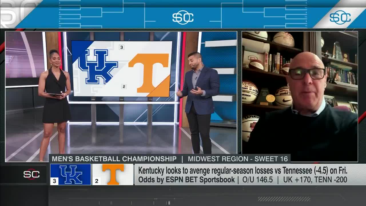 .@SethOnHoops favors Kentucky over Tennessee in the Sweet 16 👀  Who do you have winning? 🤔