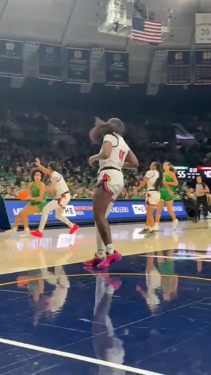Hit the third quarter buzzer-beater ✅  Dap up Marcus Freeman ✅   Olivia Miles is pure AURA ✨