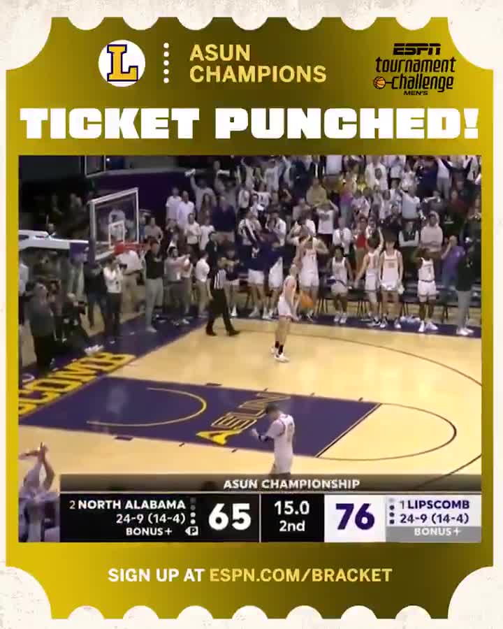 The Lipscomb Bisons are heading to the men's NCAA tournament for the SECOND TIME EVER 👏