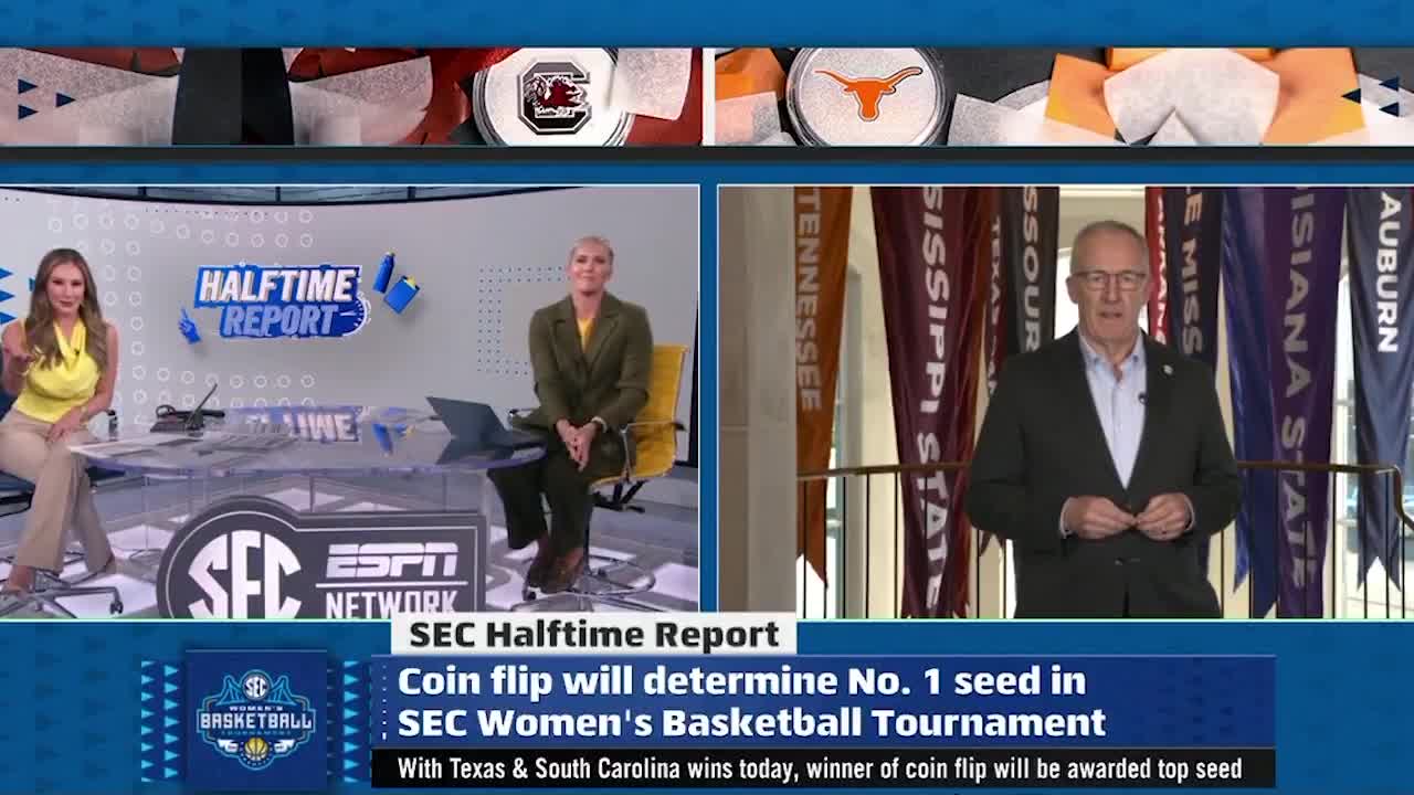 Gamecocks win the coin toss!  @GamecockWBB will be the No. 1 seed in the SEC women's tournament 🤙