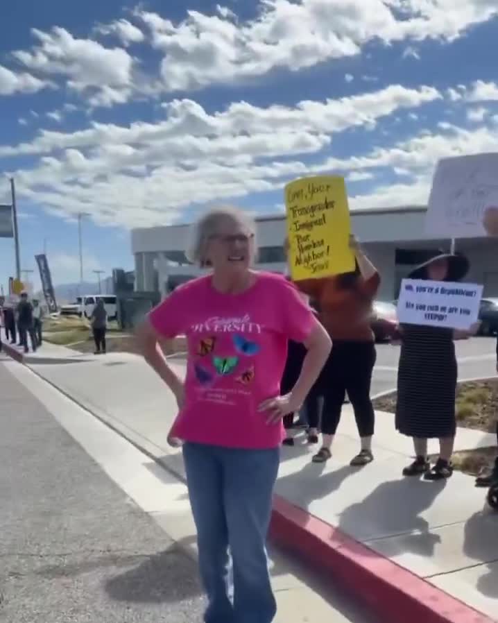 Protesting Elon Musk in Santa Clarita… because exposing government waste is a bad thing now?