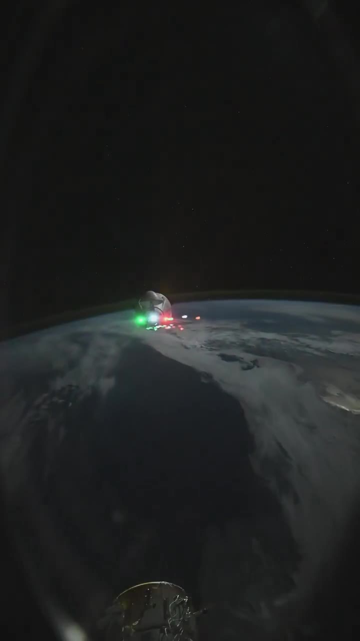Crew 10 aboard Dragon in Space on its way to the ISS.    Seriously.