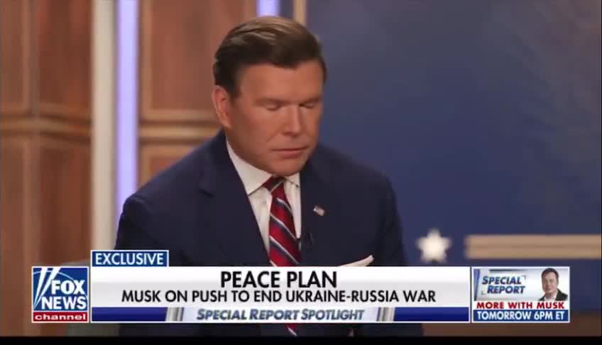 Elon Musk becomes deeply moved, and deadly serious, when Bret Baier asks him why he called Sen. Mark Kelly a \