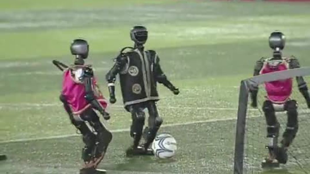 WTF? Seriously? Who would watch this shit? Chinese humanoids enjoy kickabout  Celebrations might need some work though