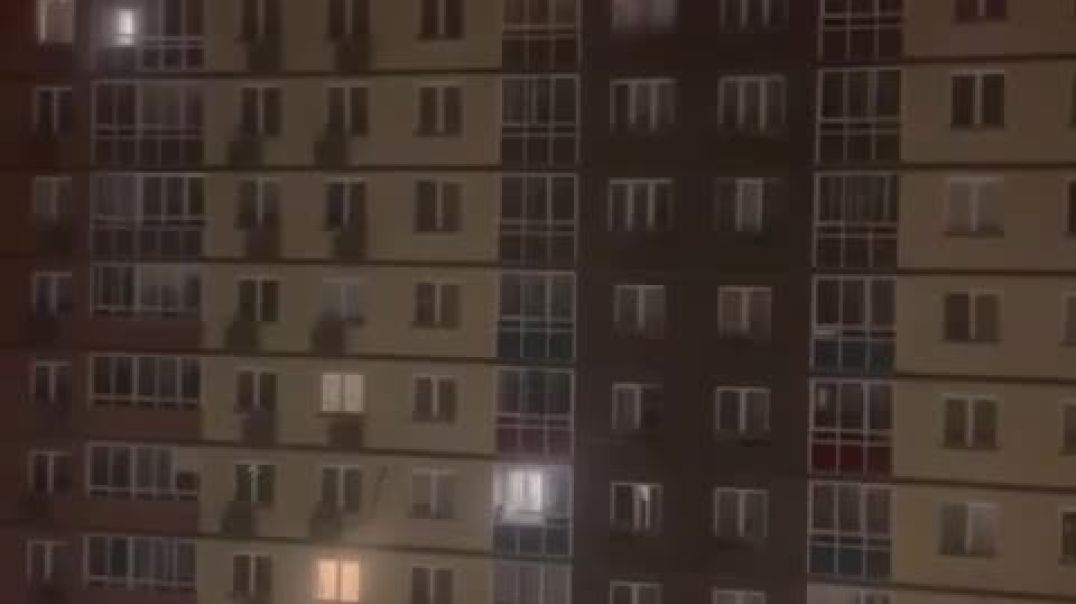 Eyewitness footage shows a Ukrainian drone striking a residential building in the Moscow region