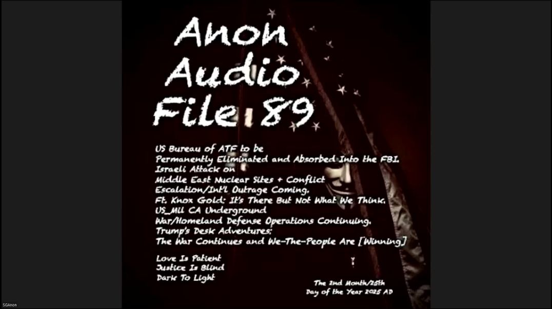 SGAnon "The QNewsPatriot"  QNewsPatriot Audio File 89 | 2/25/2025 | Ad-Free on Telegram