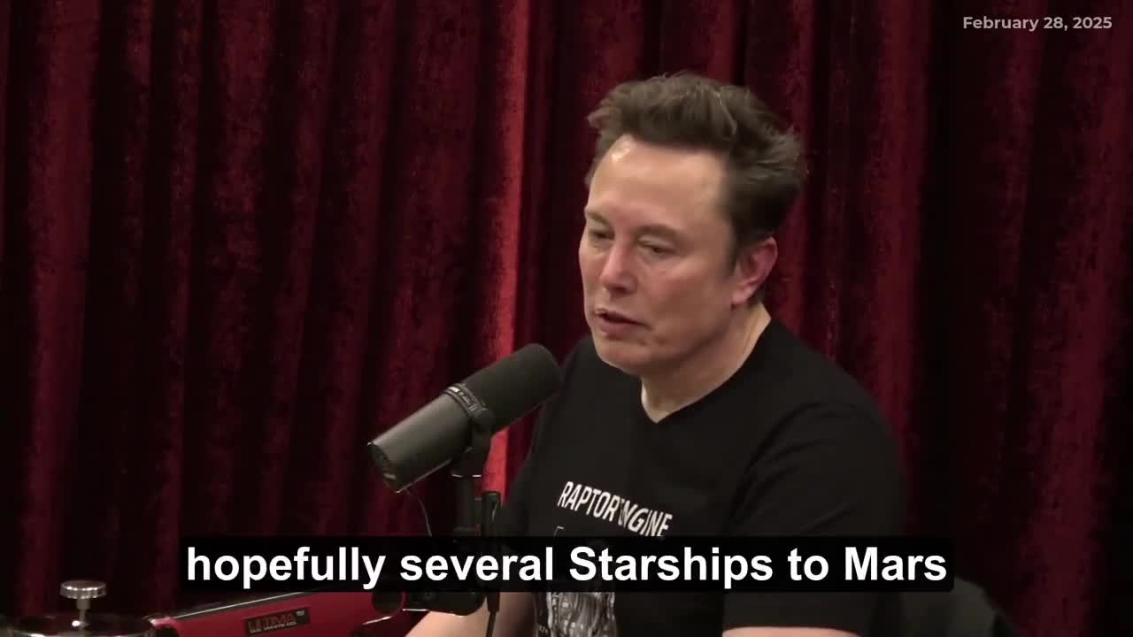 ELON: COLONIZING MARS IS A RACE AGAINST TIME  “The default plan is to launch hopefully several Starships to Mars at the end of next year.   At first, we're just going to try to land on Ma...