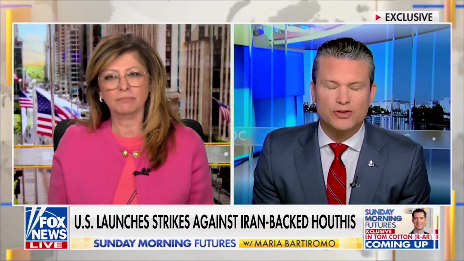 Secretary of Defense Pete Hegseth: “An era of peace through strength is back — The minute the Houthis say ‘we’ll stop shooting at your ships, we’ll stop shooting at your drones,’...