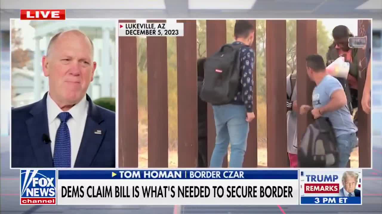 Border Czar Tom Homan: “President Trump did in three weeks what Joe Biden didn't do in four years.”