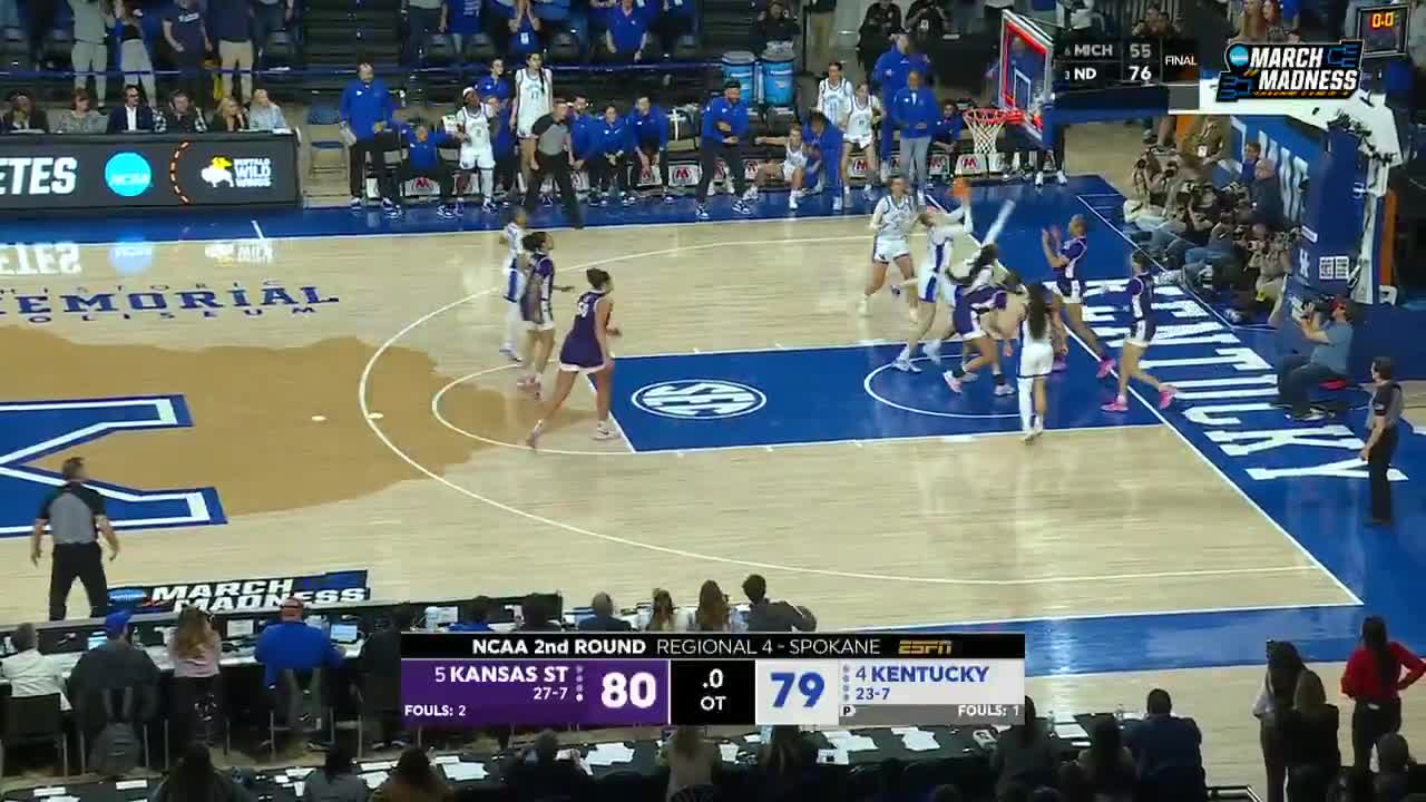 KANSAS STATE SURVIVES  AN OT THRILLER 😮  The Wildcats are going to their first Sweet 16 in 23 years‼️