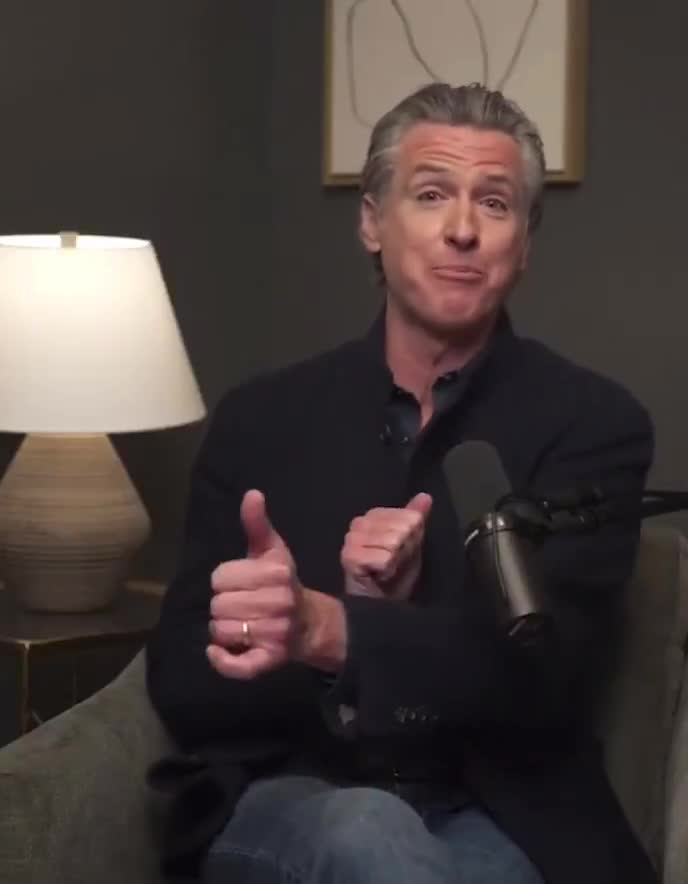 Looks like Gavin Newsom just invented a whole new sign language