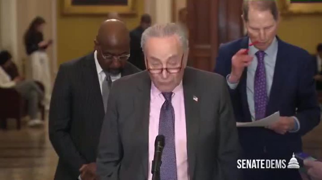 Translation - you're hurting the people here in Congress from stealing millions.  Chuck Schumer: "We have a duty to act in a bipartisan way to repeal these tariffs."