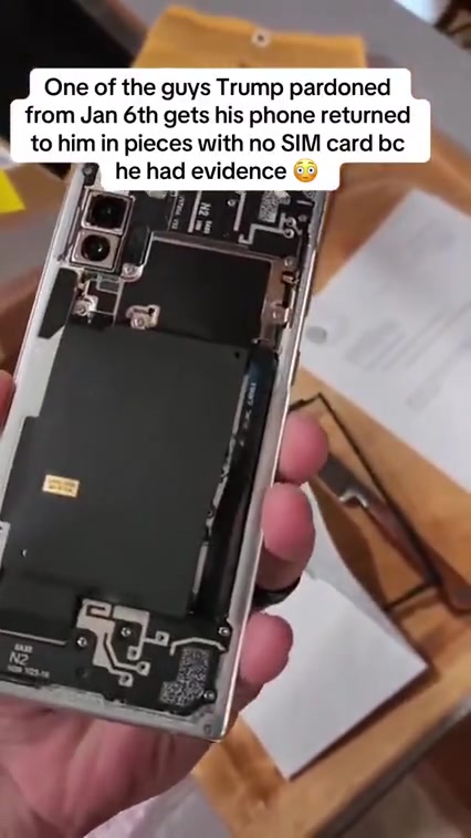 One of the men Trump pardoned from Jan 6th gets his phone returned to him in pieces with no SIM card