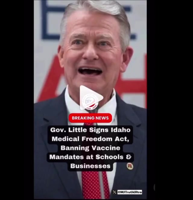 BREAKING!  Idaho Becomes the First State to Ban Vaccine Mandates for Schools and Businesses   THANK YOU JESUS! 🙌