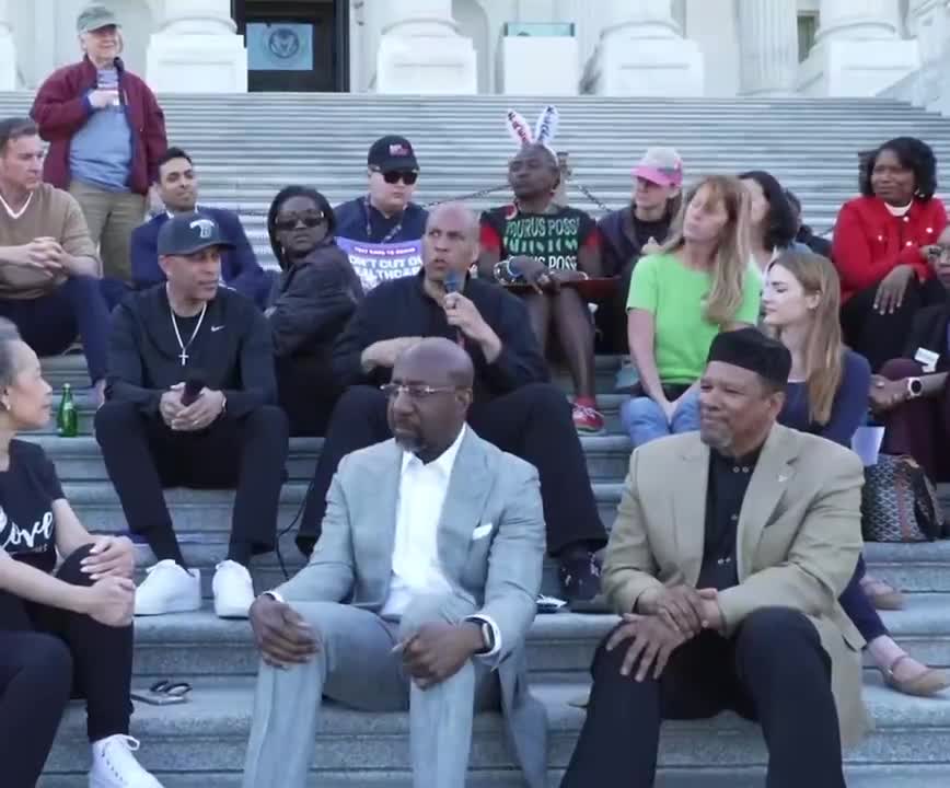 Dems have now been sitting on the steps of the Capitol for 10 hours straight