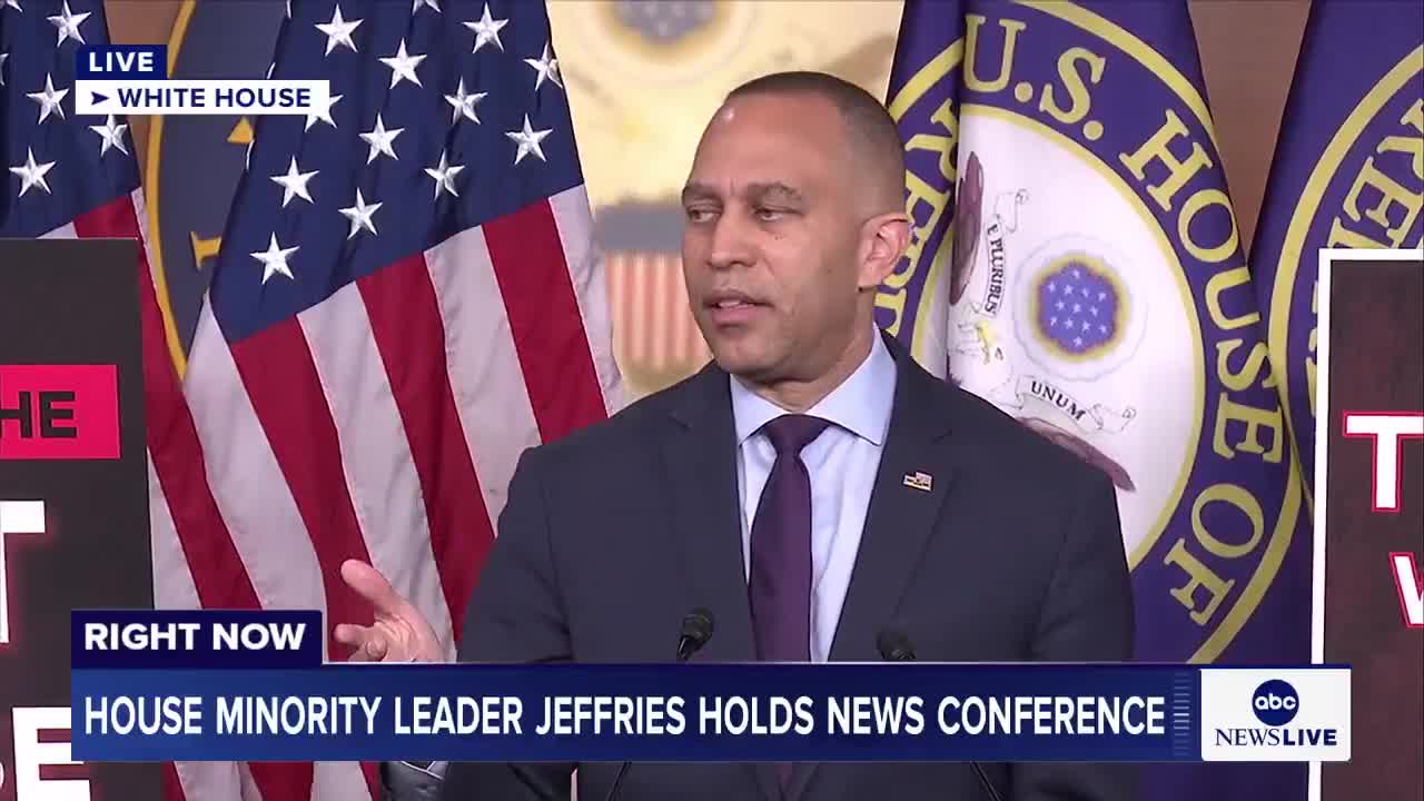 🇺🇸 JEFFRIES QUESTIONS THE LEGALITY OF TRUMP'S TARIFF POLICIES  House Minority Leader Hakeem Jeffries:  “The constitution is very clear that tariffs and tax policy, the ability to rai...