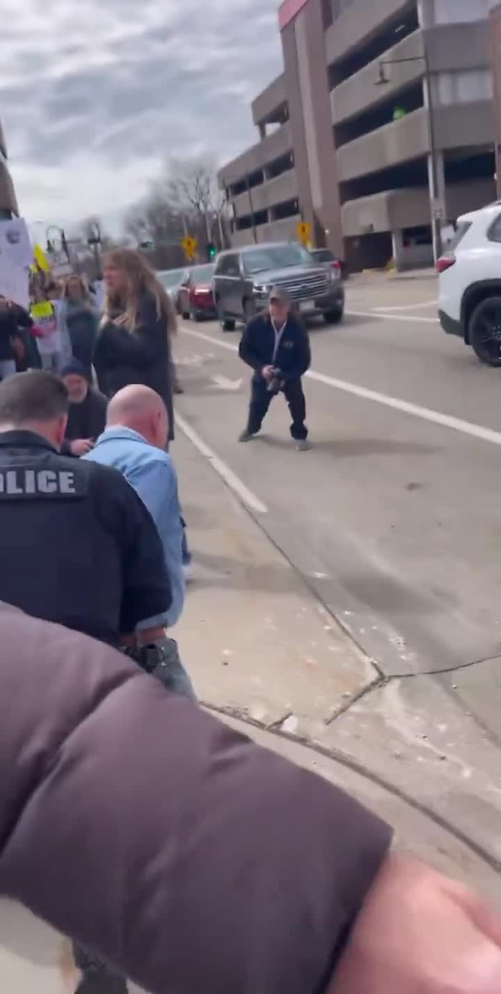 Unhinged leftist arrested after attacking a man driving a Tesla.