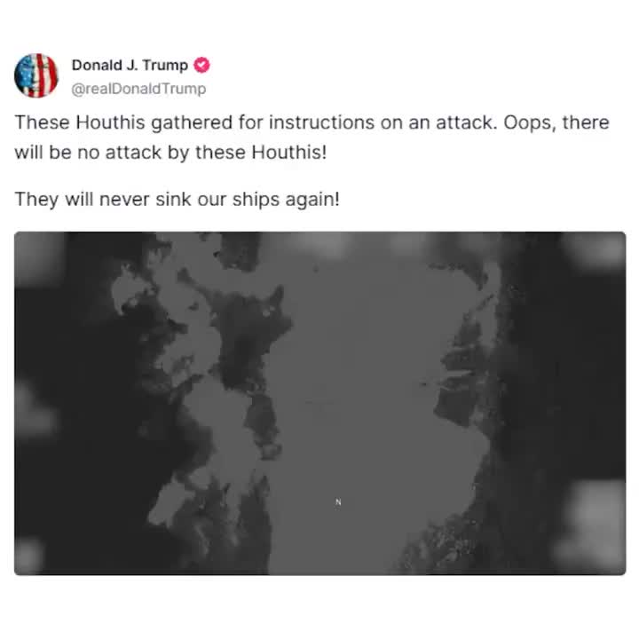 BREAKING: President Trump releases video of a US airstrikes against the Houthis in response to continued Houthi attacks on US ships and drones.  FAFO
