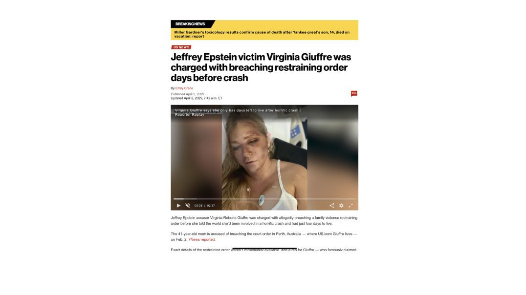 different prospective on Virginia Guiffres bus accident and the coincidence of other accidents with other victims...