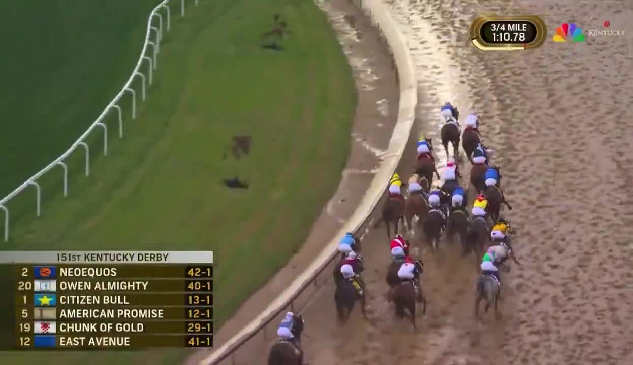 Sports imitates geopolitics.  SOVEREIGNTY WINS THE 151ST ANNUAL KENTUCKY DERBY  Translation: National Sovereignty WINS!