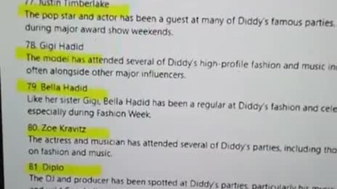 First Wave of Diddy's “Freak Off” Guest List Revealed  The names are circulating fast after the Prosecution included them in a pamphlet shown to potential jurors, asking if they recognized any of