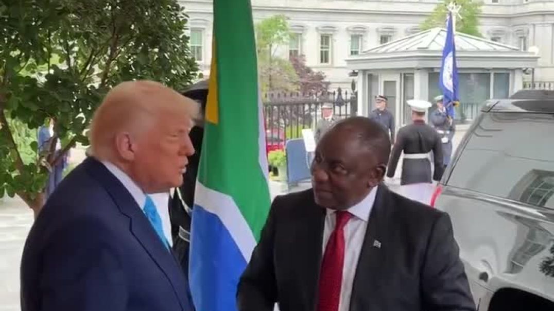 President Trump welcomes the white genocidal South African President to the White House  Think South Africa will change their tune after this visit?