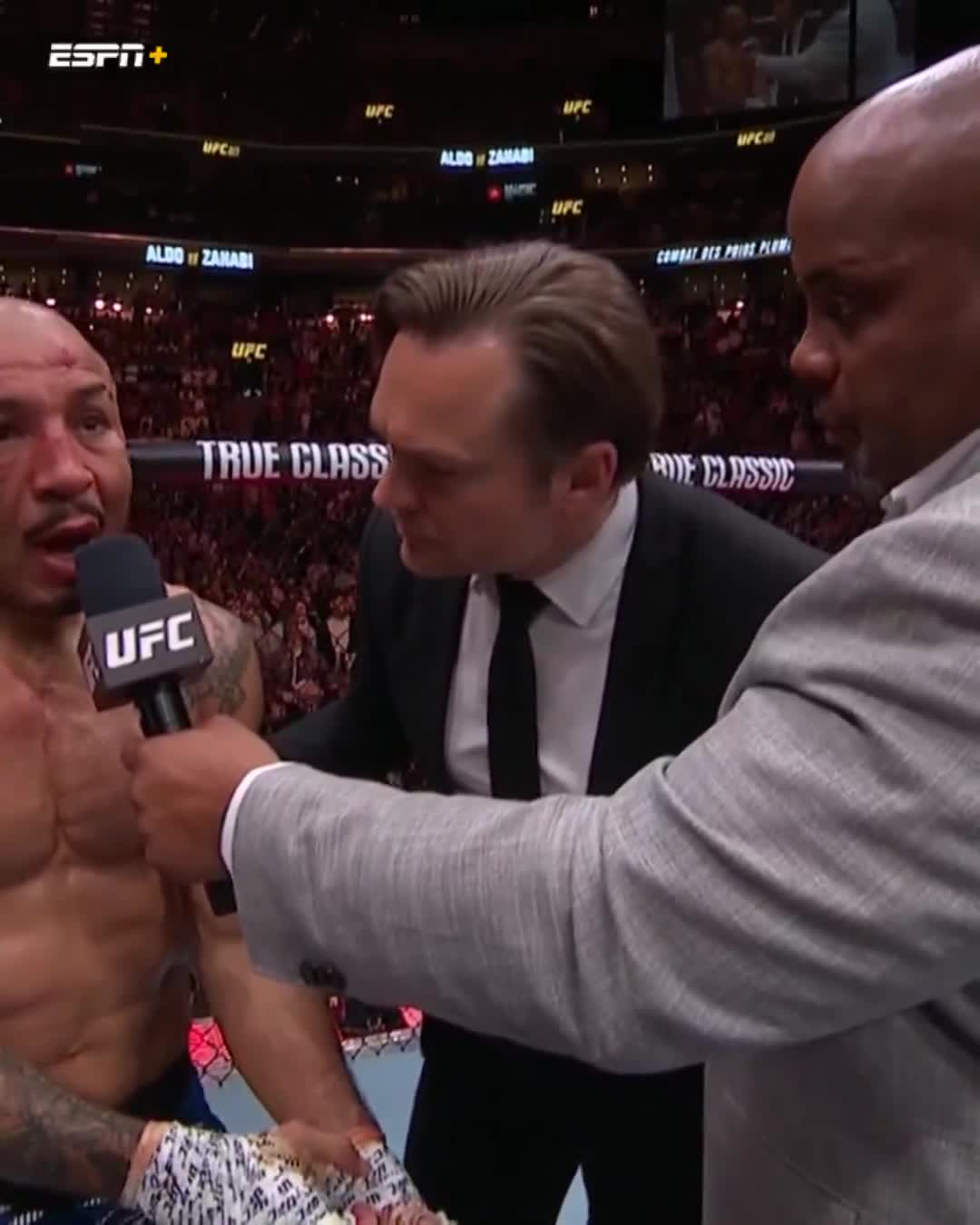 The moment that Jose Aldo announces his MMA retirement ❤️ #UFC315