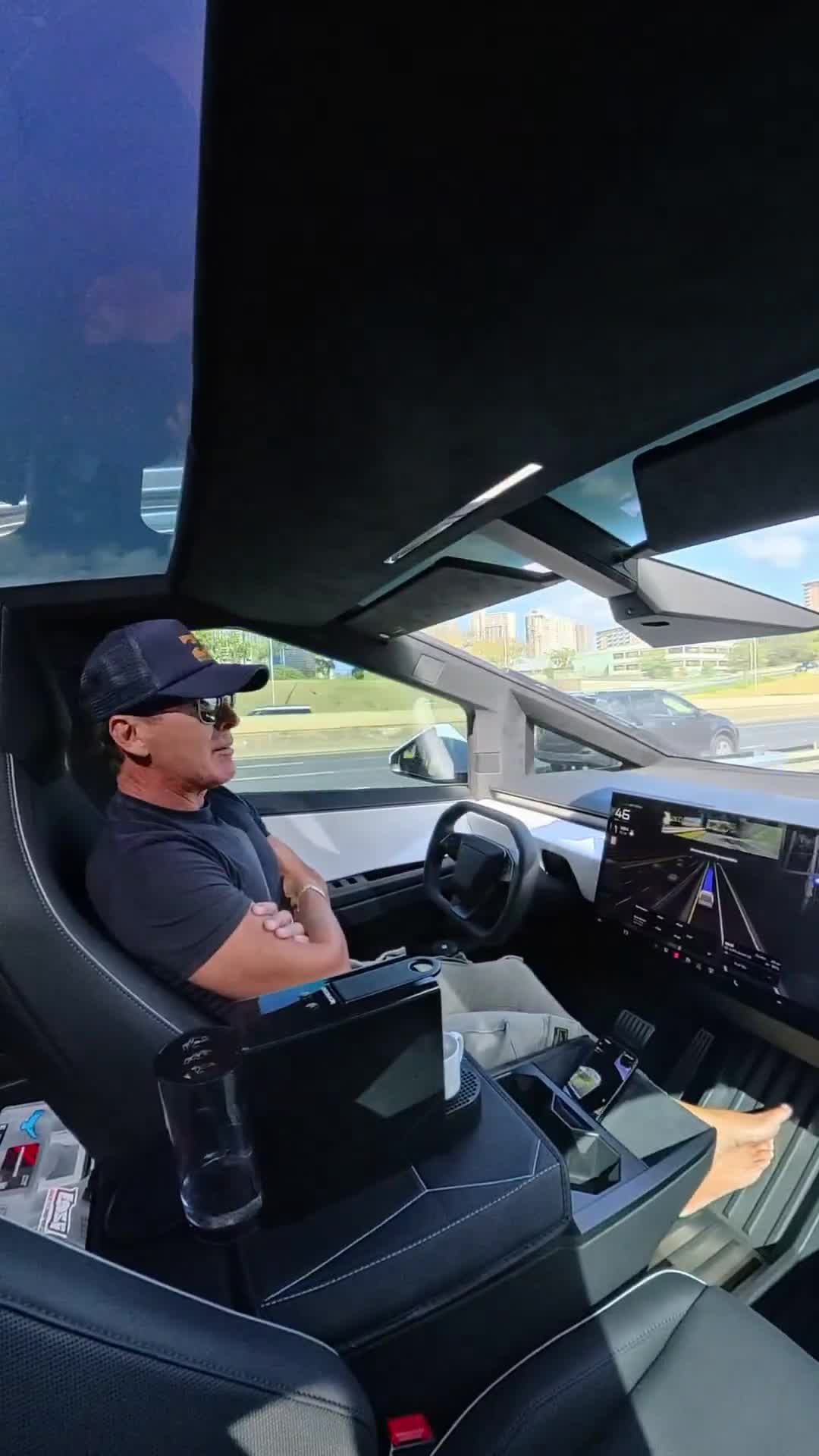 This is so cool 😎   Make your espresso on the road while your Tesla drives itself 🤌