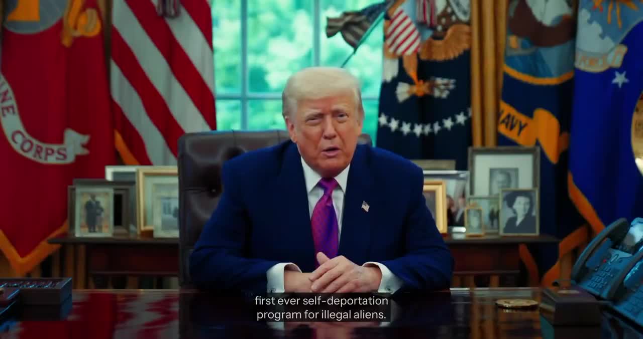 Today, I signed an Executive Order to launch the first-ever self-deportation program. Illegal aliens who stay in America face punishments, including—sudden deportation, in a place and mann...