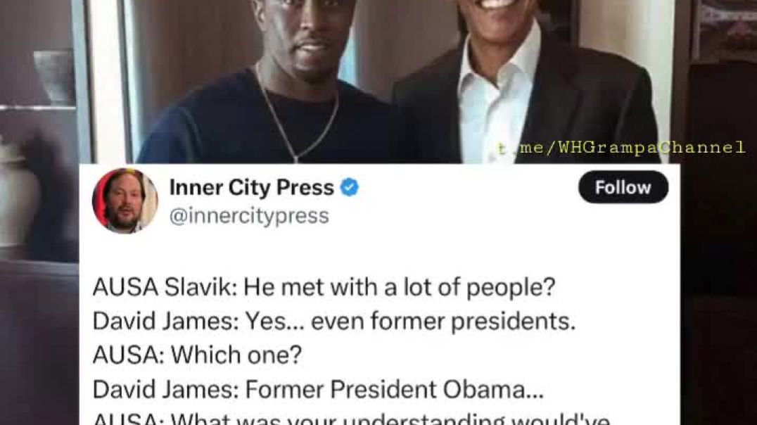 was just revealed in the Diddy freak off trial that Obama used to meet with the man that used to pick up drugs for Diddy .... And confirms that he met with Obama and other former Presidents ....
