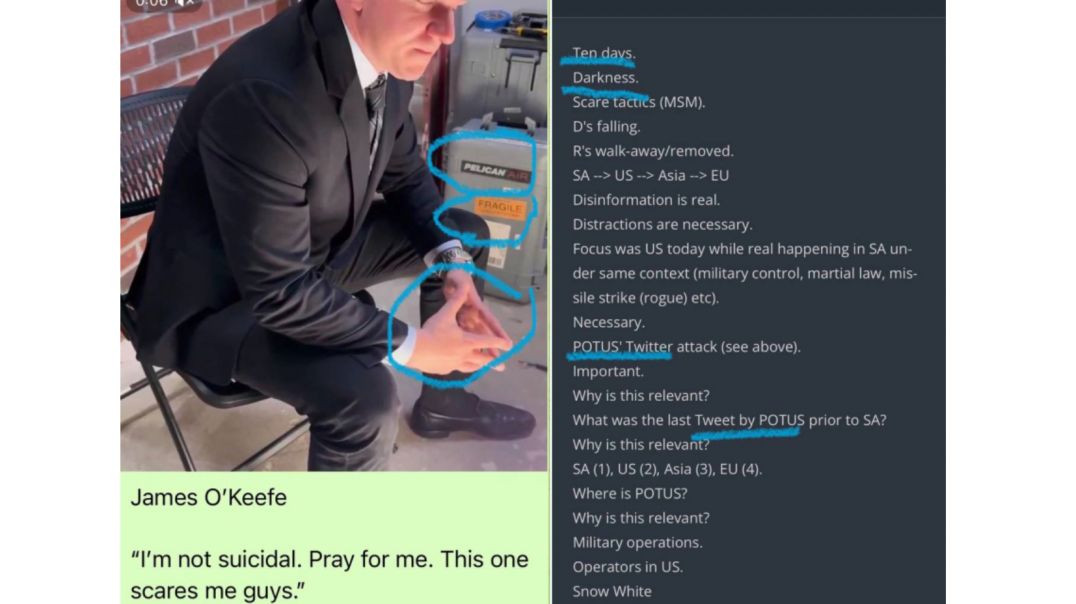 James O’Keefe “I’m not suicidal. Pray for me. This one scares me guys.”