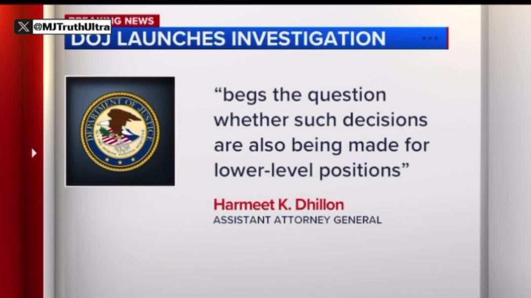 BREAKING:   The DOJ launches investigation into Chicago Mayor Brandon Johnson for Discriminatory Hiring Practices against White People