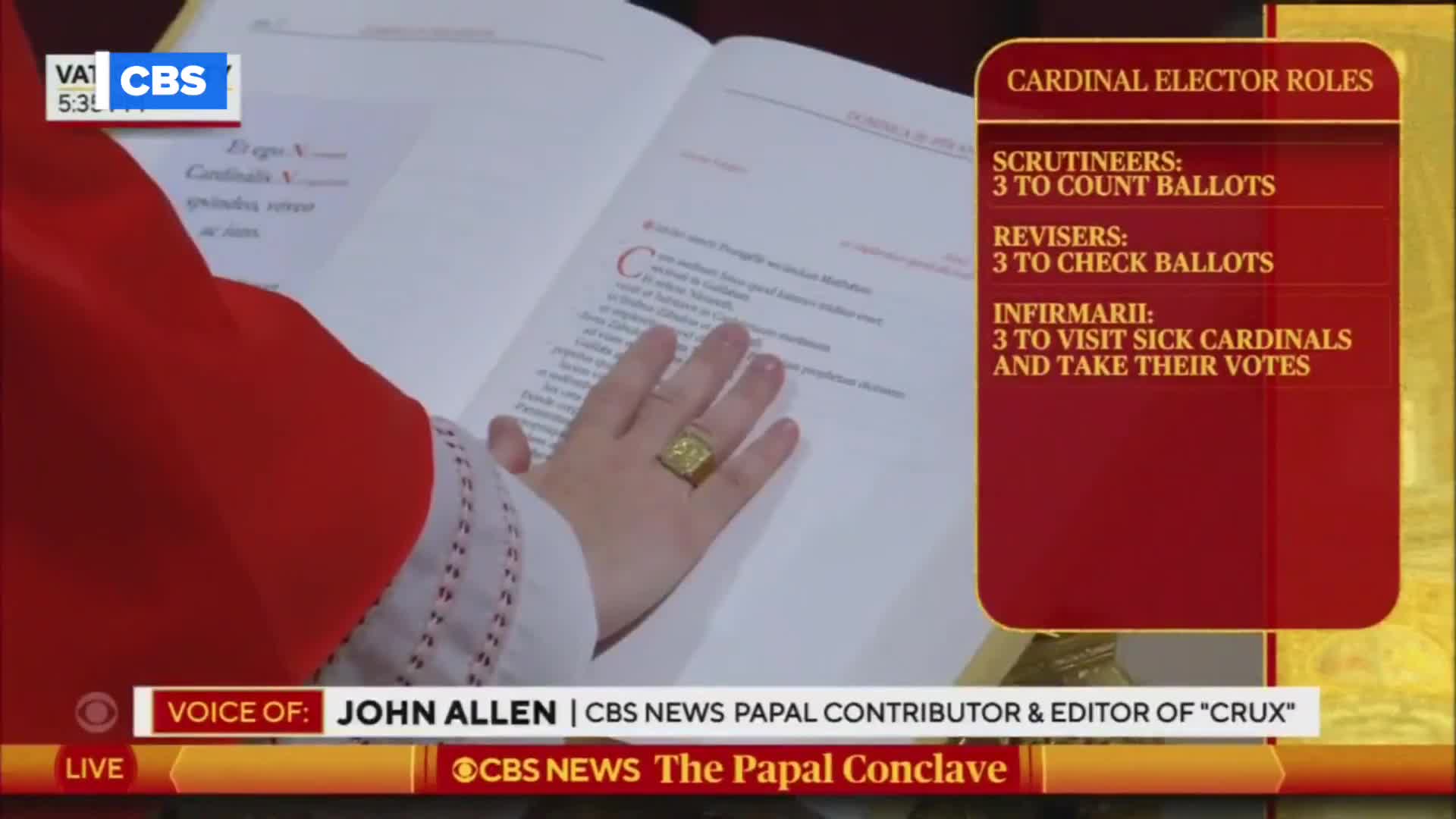 CBS on the Papal Conclave:   \