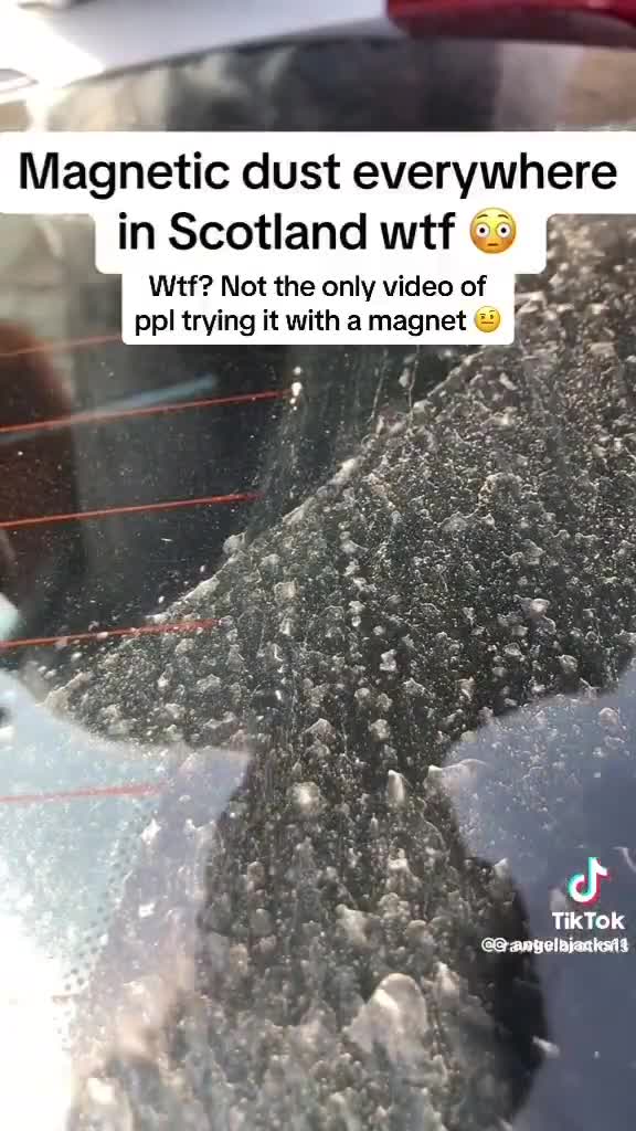 The mysterious magnetic dust made it all the way to Scotland.  Apparently this is Saharan dust travelling over 3k km which is also magnetic & definitely nothing to do with all the heavy ...