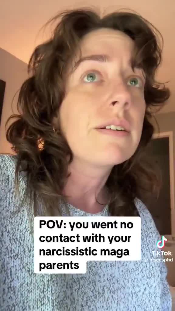 This woman cut off contact with her parents cuz they voted for Trump and it’s somehow Trump’s fault