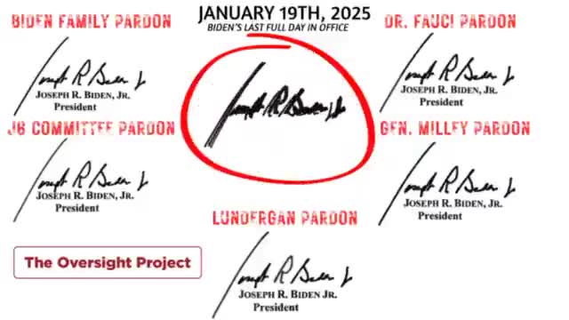 Who signed the autopen pardons?