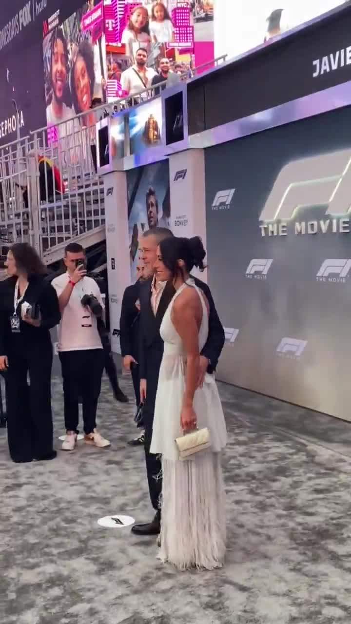 Brad Pitt hits the carpet with Ines de Ramon at the #F1TheMovie premiere in New York
