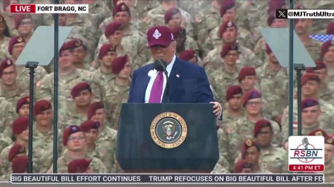 President Trump at Fort Bragg:  President Trump is working on sending anyone who burns the American flag to Jail for at least 1 year